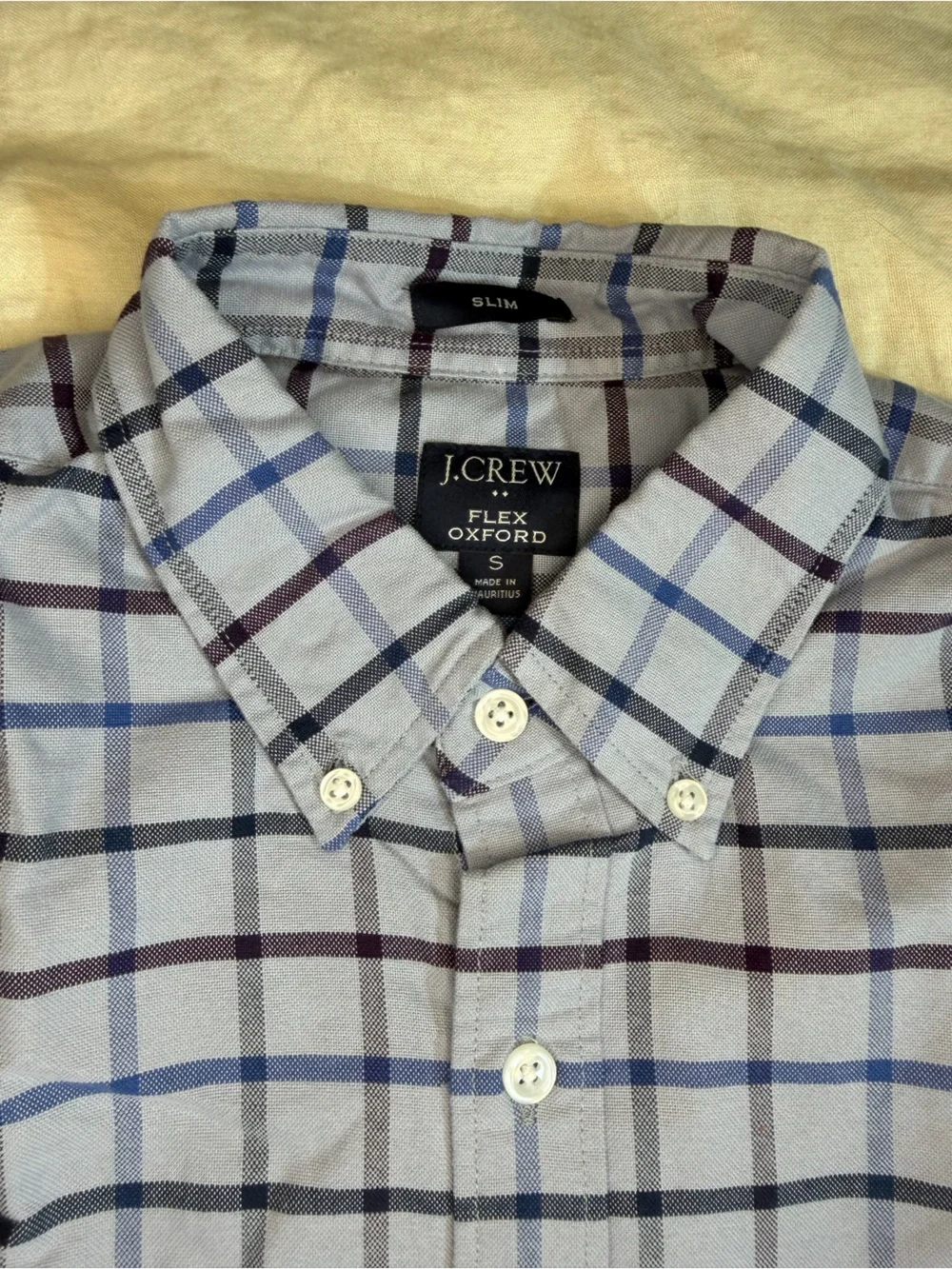 J. Crew Blue and Navy Plaid Button-Down Shirt
